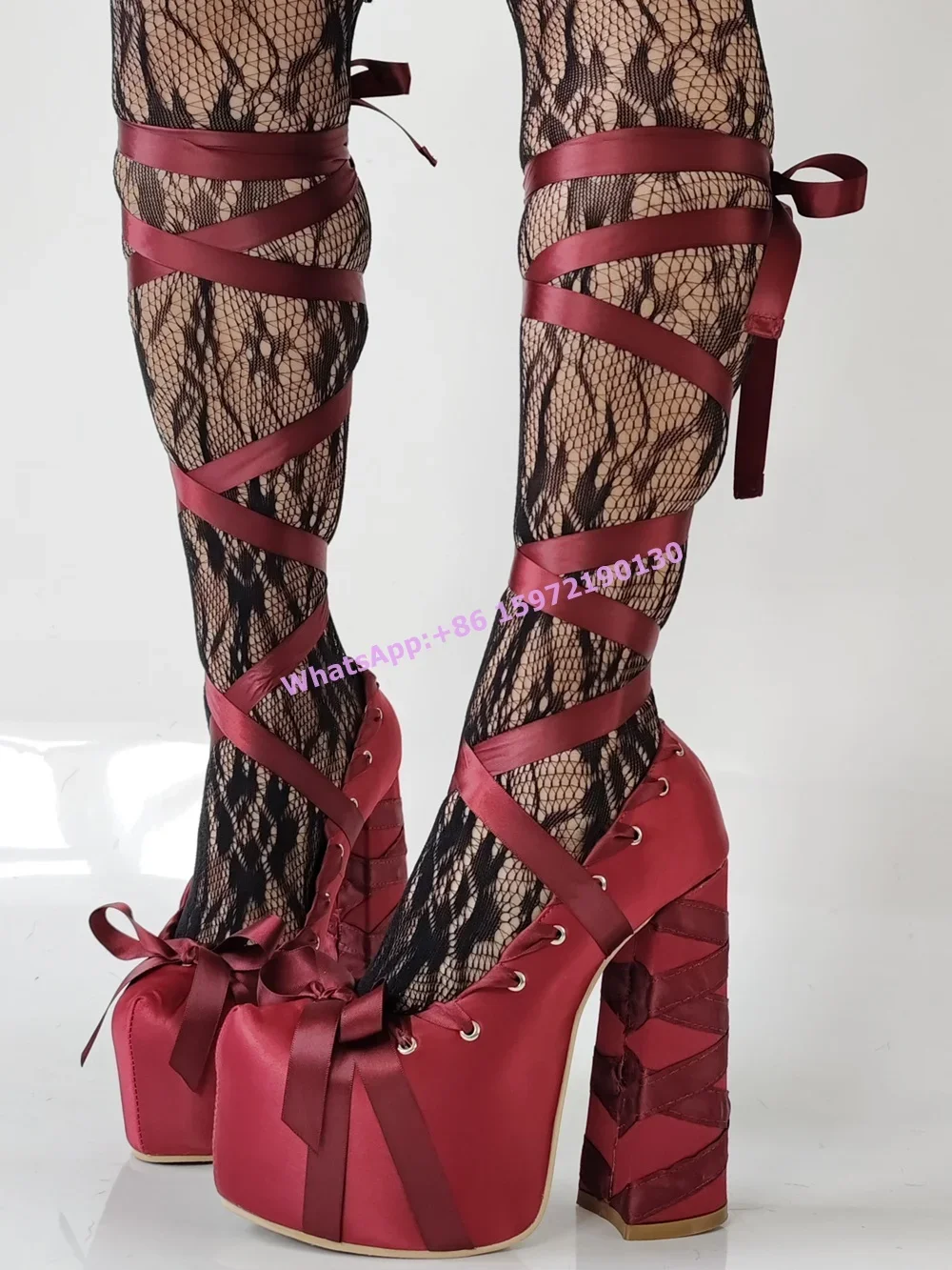 Ribbon Tie Heel - Décolleté con plateau in nastro di