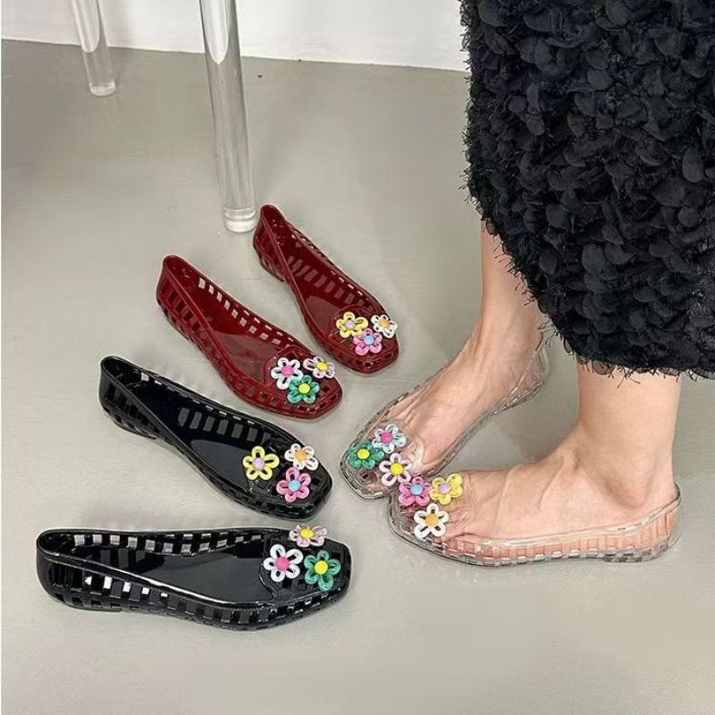 Slingback Pumps Women - Scarpe in gelatina traforate kawaii con