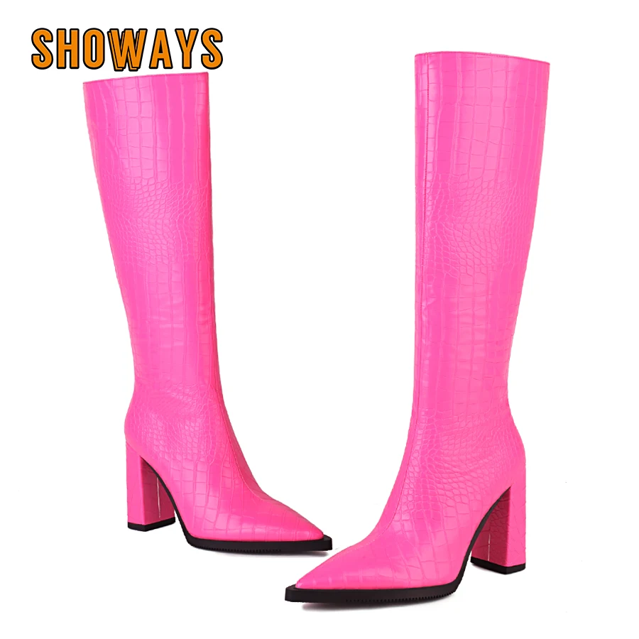 Zip Up Boots Short - Stivali alti al ginocchio da donna