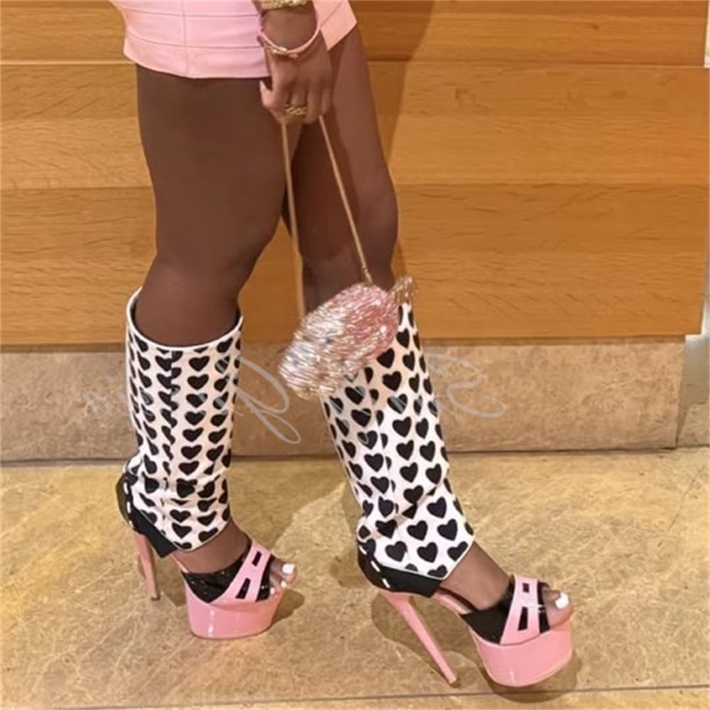 High Knee Heel Boots - Stivali Alti al Ginocchio da Donna