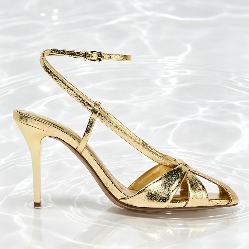 Moda Oro Sandali con tacco sot - Women Shoes Branded recensione e prezzo